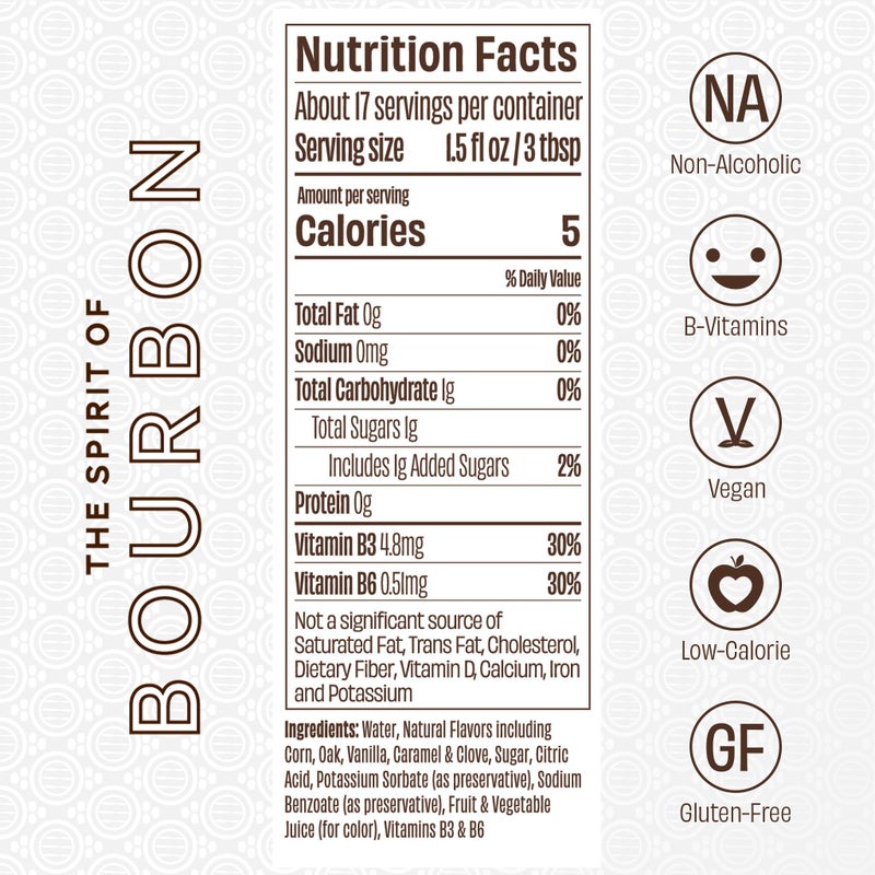 Free Spirits Non-Alcoholic Bourbon Spirit - Award Winning Whiskey Alternative - Low Calorie, Vegan, Gluten-Free with B-Vitamins - Natural Ingredients for Delicious Cocktails - 750 ml Bottle - Image 5
